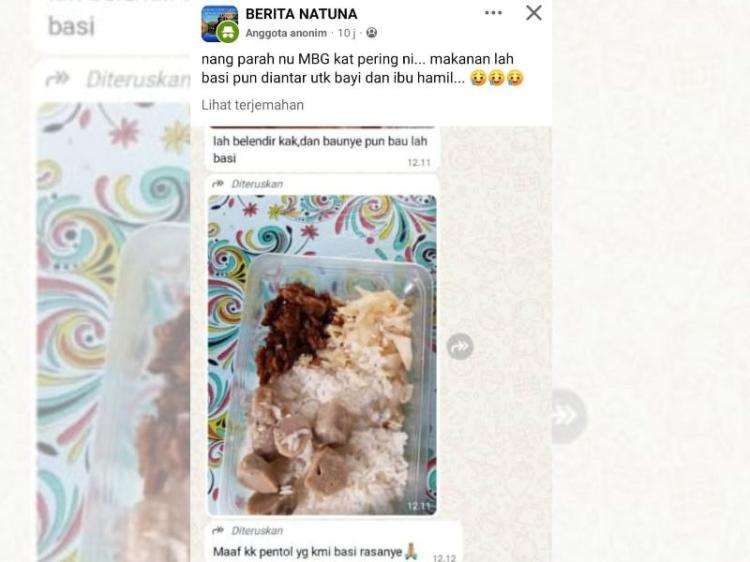 Menu MBG di Bandarsyah Viral Setelah Diduga Sajikan Pentol Basi dan Berlendir