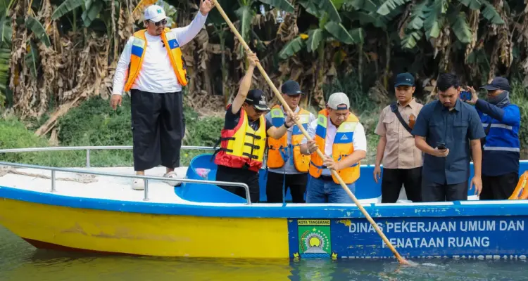 Debit Sungai Cisadane Menyusut akibat Kemarau, Warga Tangerang Diminta Hemat Air
